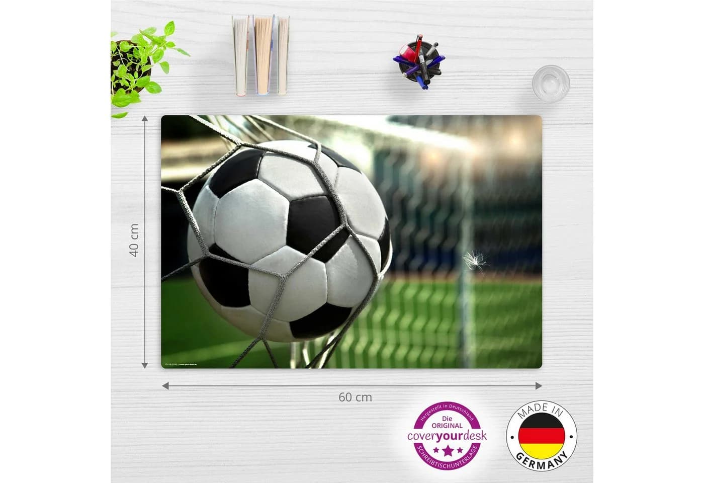 cover-your-desk.de Schreibtischunterlage Premium Vinyl Fußball Motiv