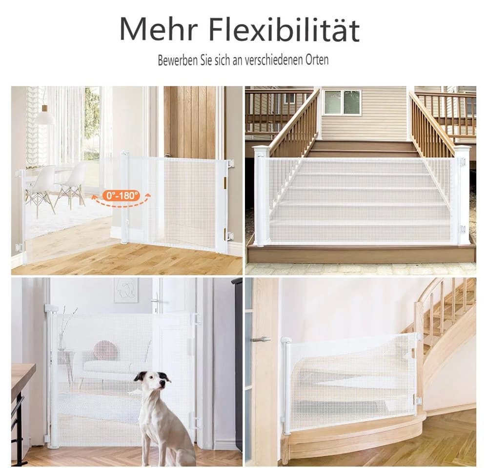 Comomy Türschutzgitter Ausziehbar Schwarz/Weiß/Grau Einziehbar