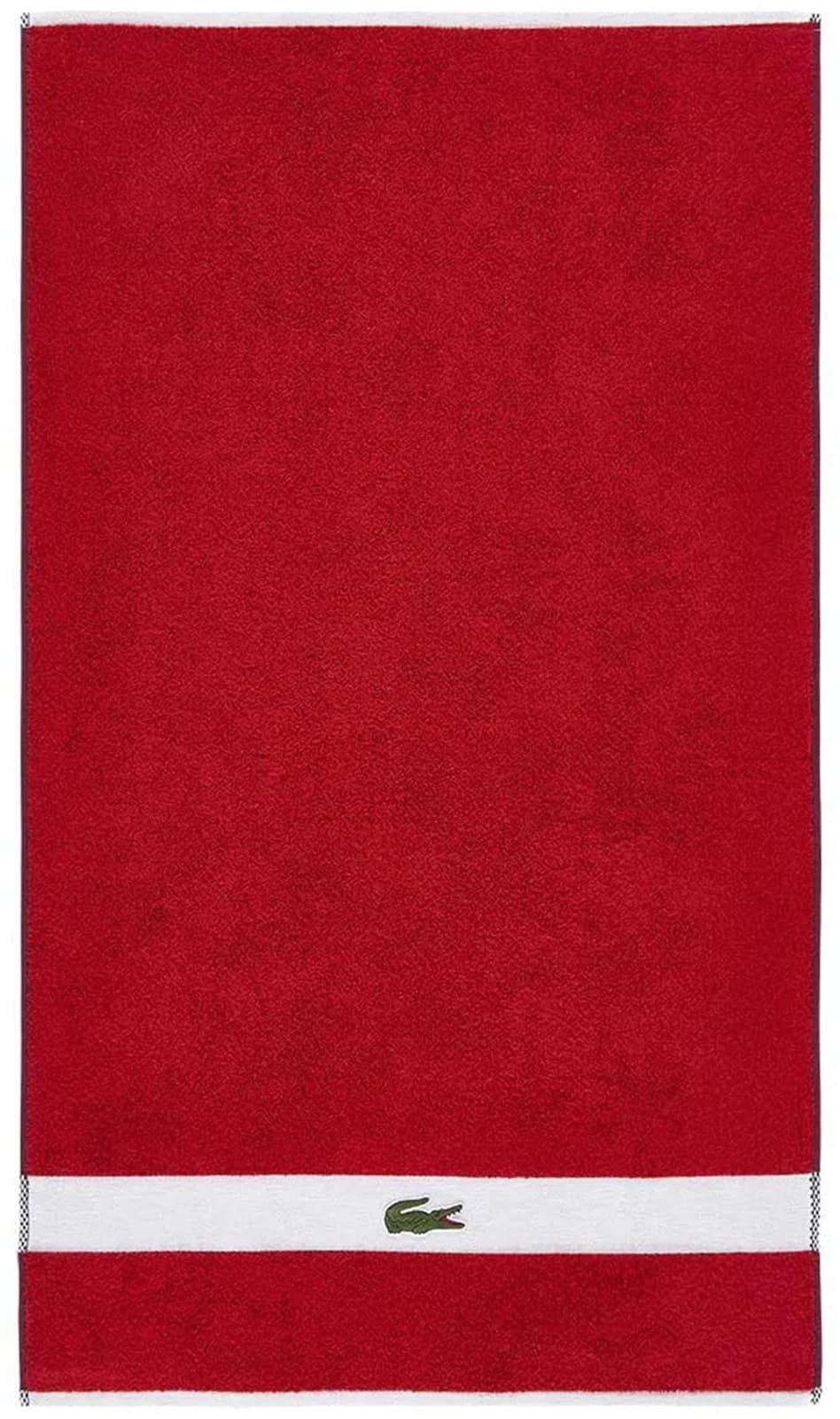 LACOSTE Handtuch LCASUAL Rot Frottier mit Bordüre
