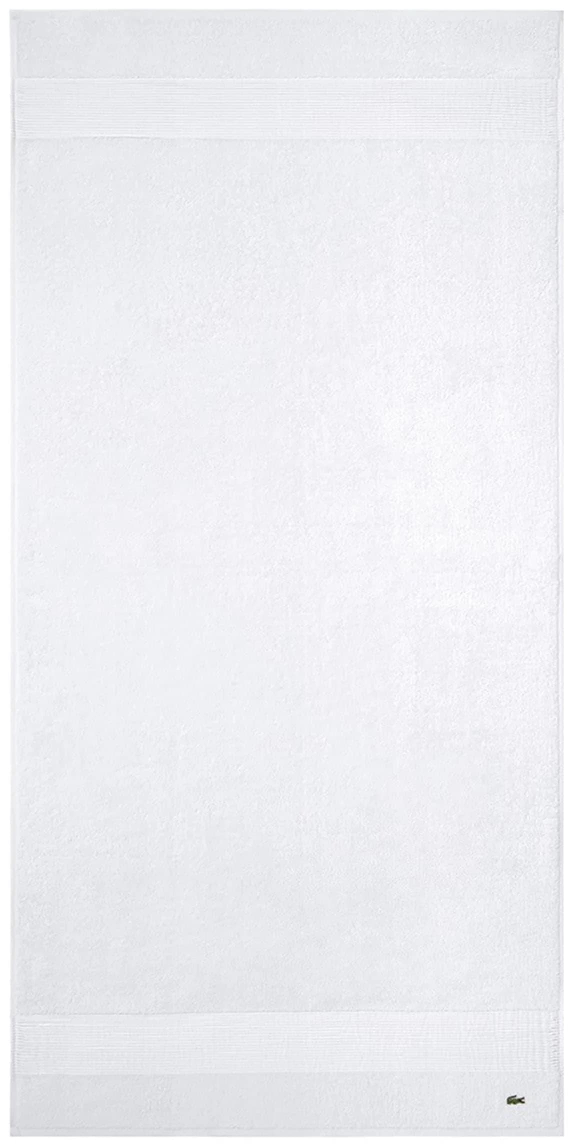 LACOSTE Duschtuch LLECROCO Weiß Frottier Baumwolle
