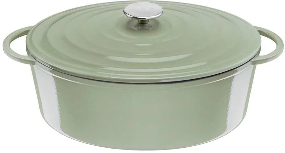 TEFAL LOV Schmortopf 34 cm oval Gusseisen Hellgrün