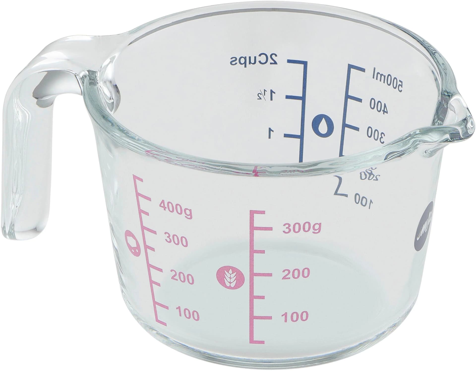 EMSA Prep&Bake Messbecher Glas Doppelte Skalierung Ausgießlippe