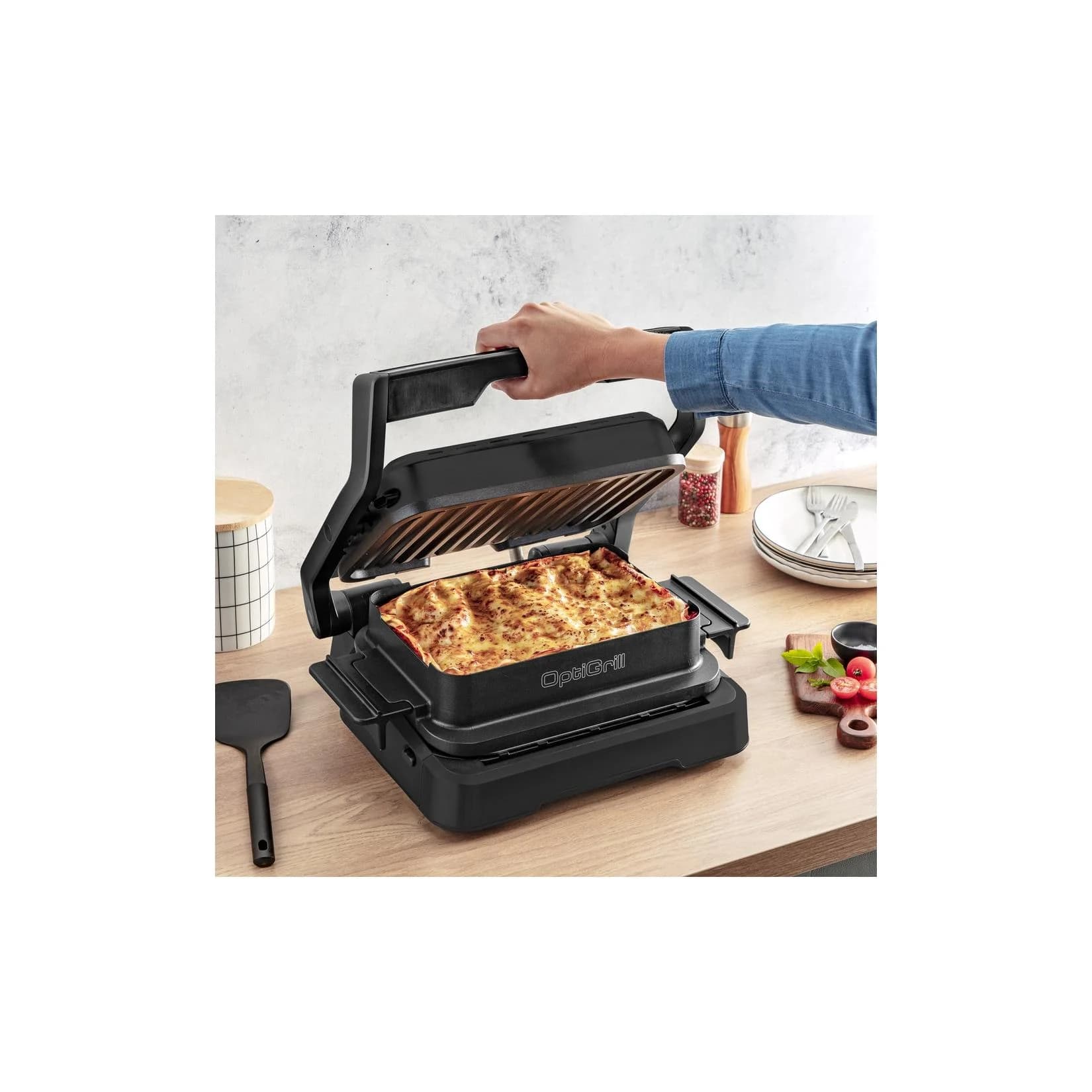 Tefal OptiGrill 4-in-1 schwarz - Intelligenter Kontaktgrill