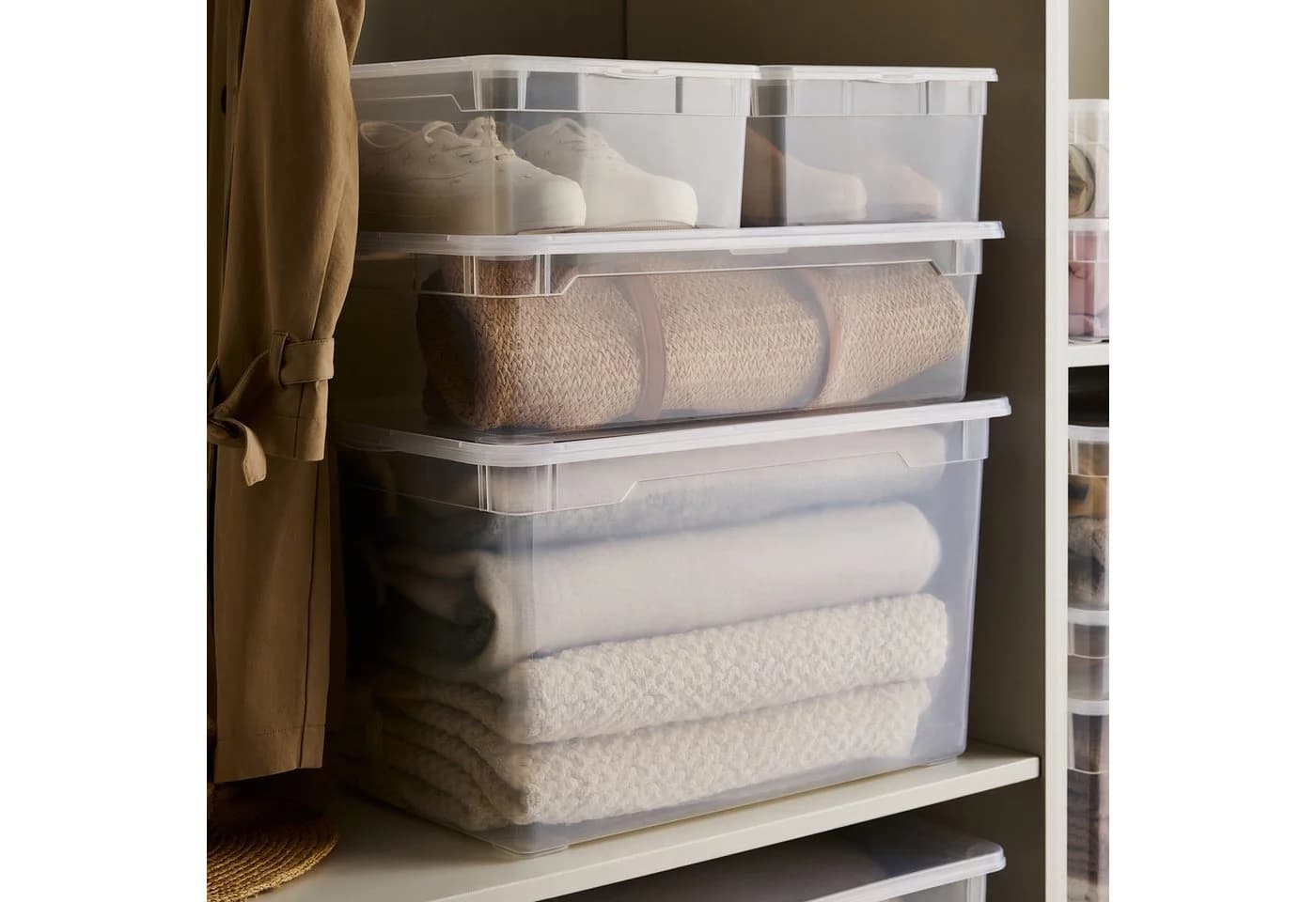 ROTHO Aufbewahrungsbox 3er-Set Transparent Kunststoff