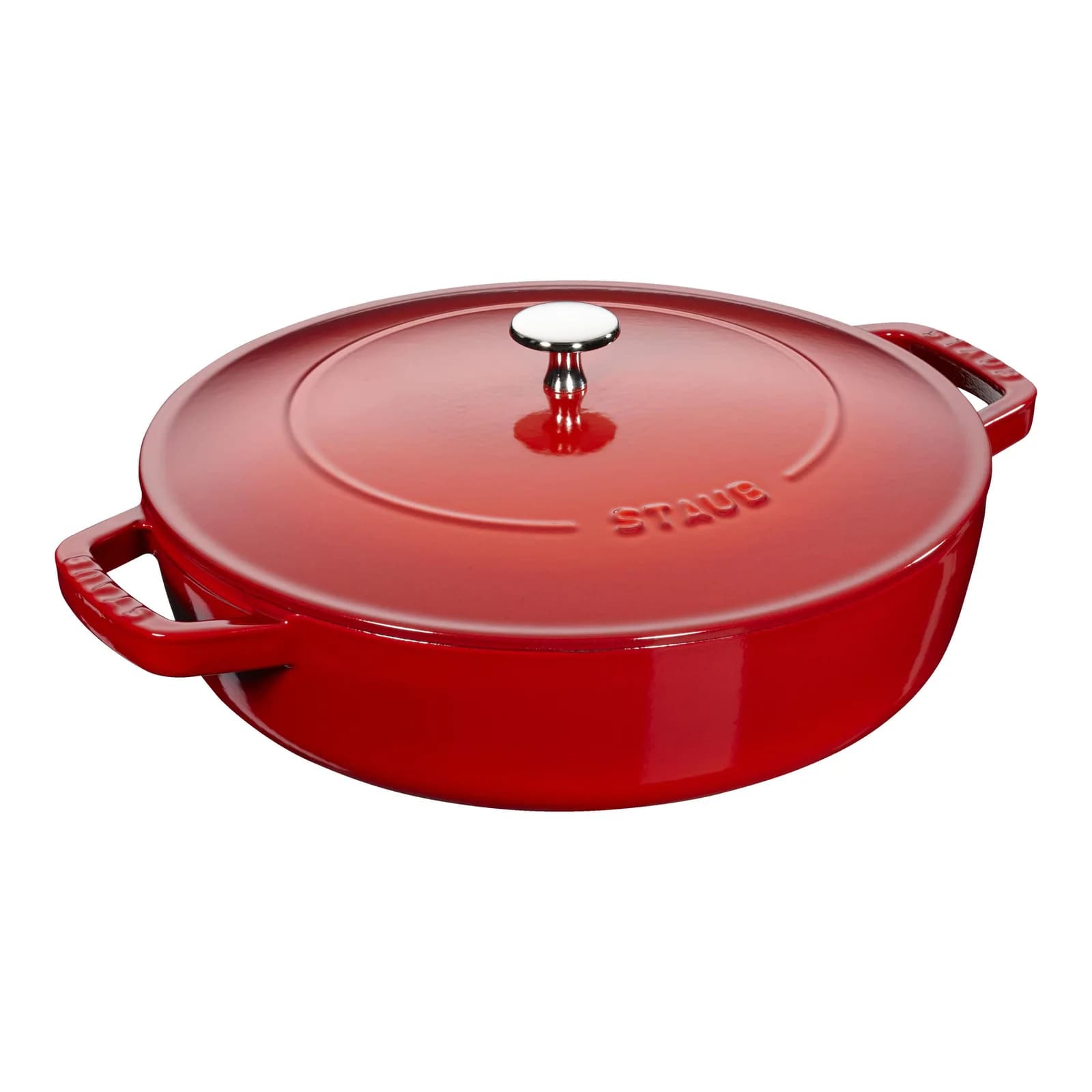 Staub Braisers Bräter 28 cm Kirsch-Rot Gusseisen