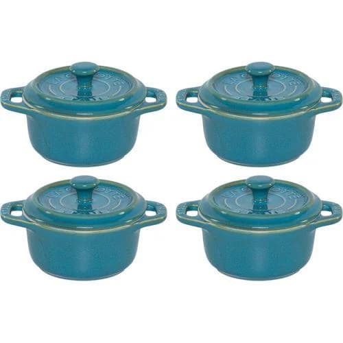 Staub Mini Cocotte Set 4-tlg. Keramik Antik-Türkis