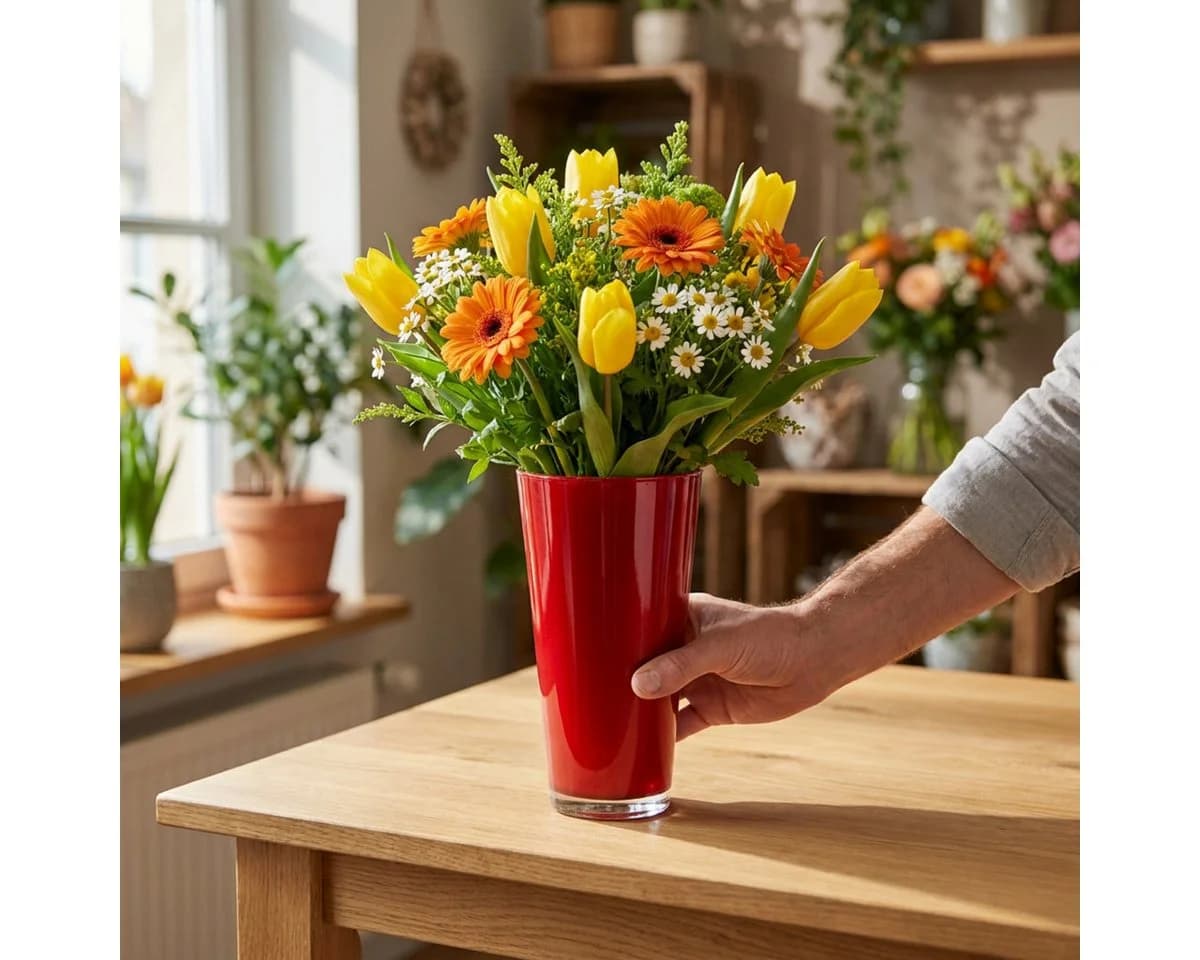 Florists Products Blumentopf Vase „Fizzy“ Rot
