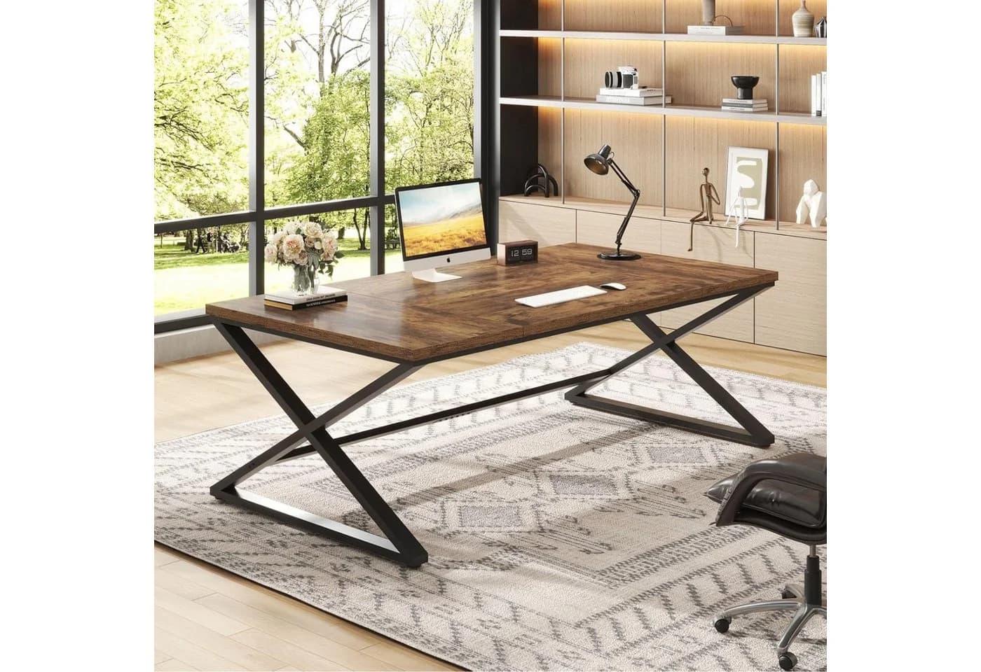 mukuhi Schreibtisch 180x80 cm mit Metallgestell Modern