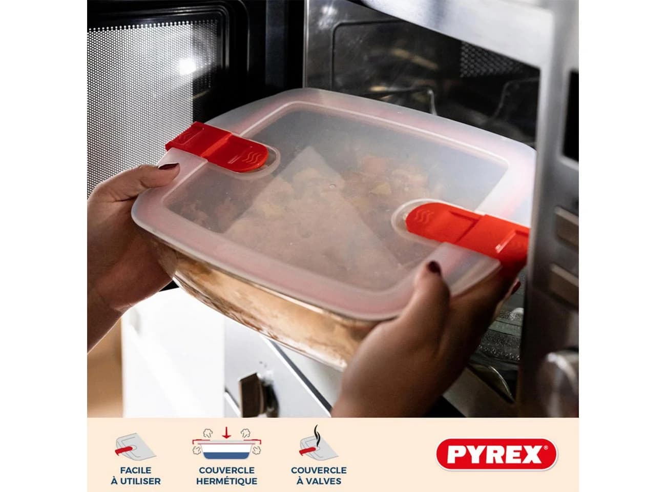 Pyrex Frischhaltedose Cook & Heat 3-tlg. Borosilikatglas mit Ventil