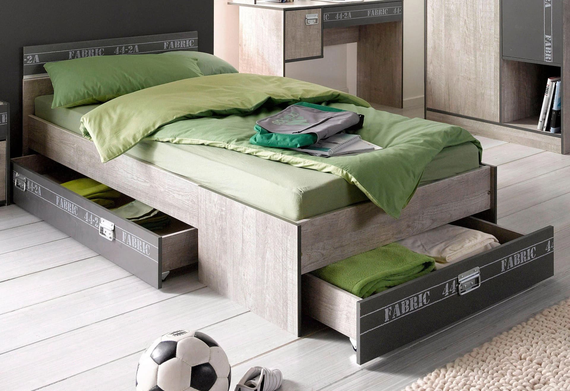Parisot Schubkasten Fabric Grau Eschefarben 2er-Set Melamin