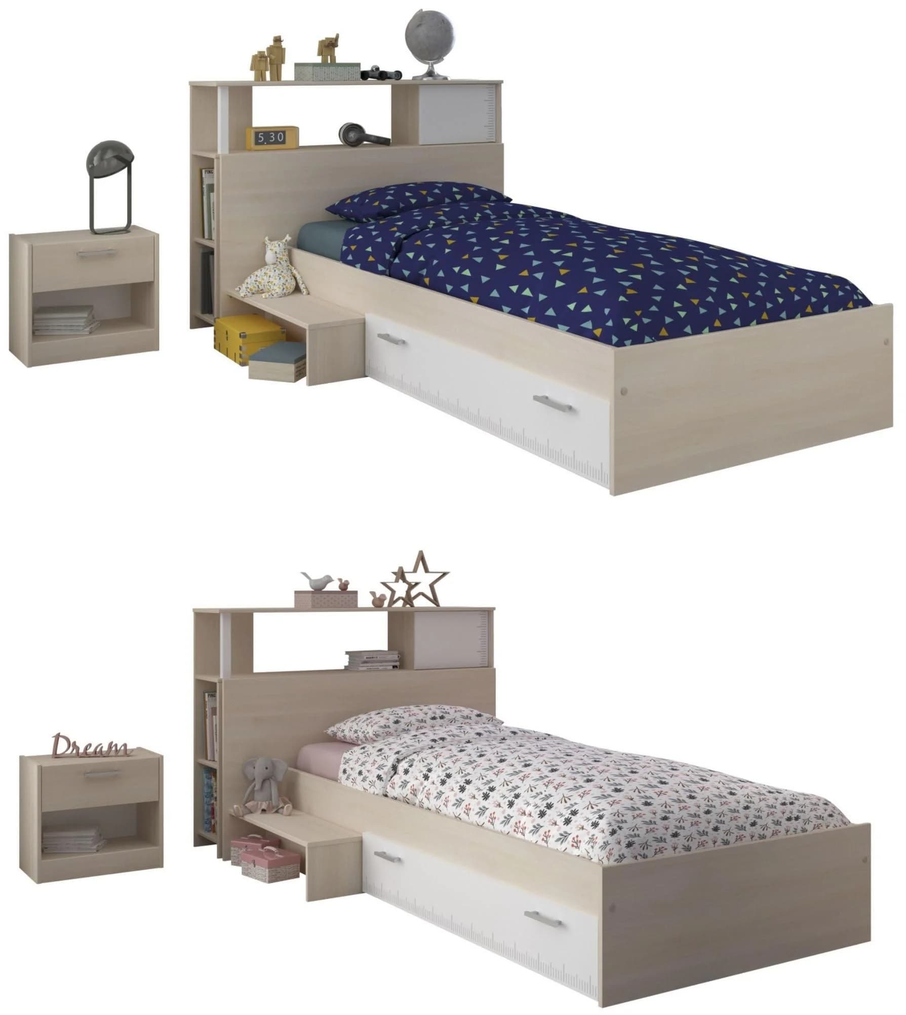 Parisot Jugendzimmer-Set Charly 17 Weiß Bett mit Schubkasten