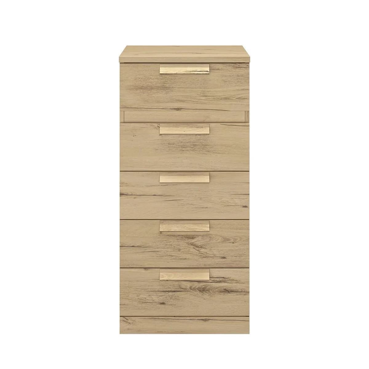 Kommode 5 Schubladen Cyrus Nussbaumfarben