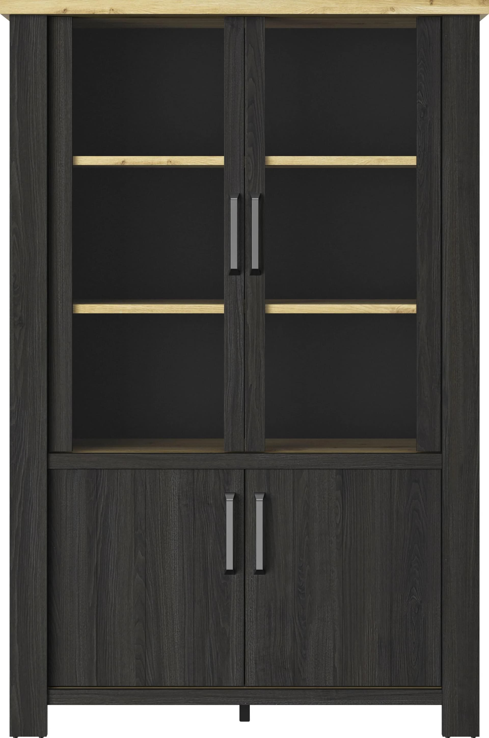 Vitrine GAMI Sequoia Schwarz Holzwerkstoff Landhaus Industrial