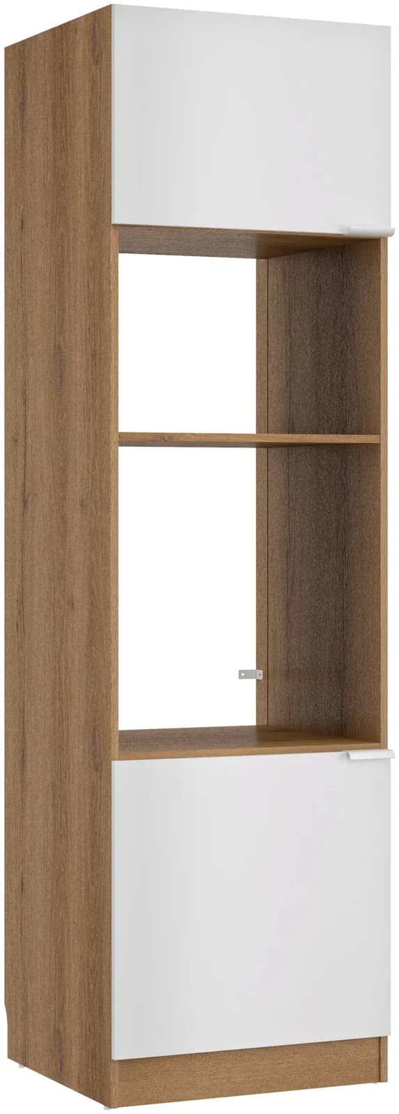 GAMI EDEN Mikrowellenumbauschrank 60cm Eiche Weiß 2 Türen