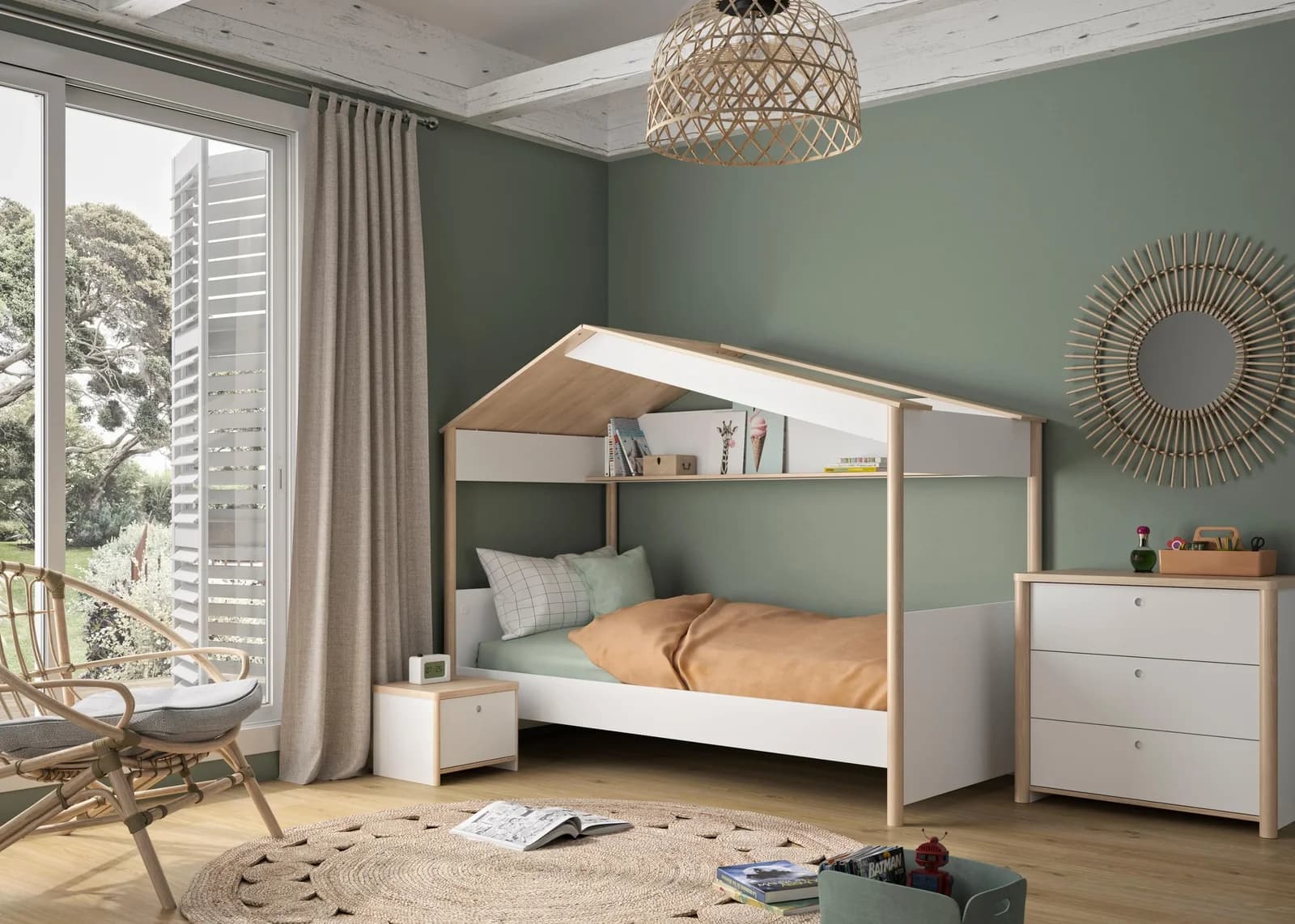 Kommode GAMI Weiß 3 Schubladen Holzwerkstoff Modern