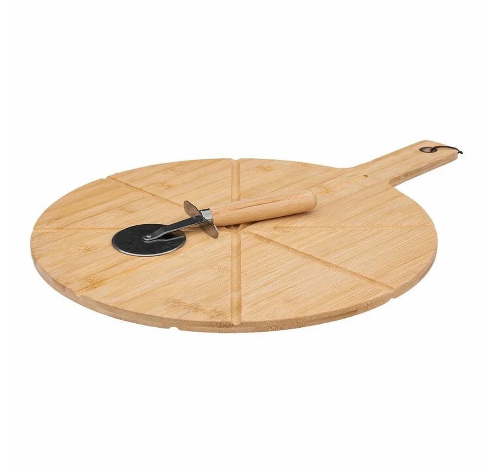5five Simply Smart Pizzaschneidebrett Bambus mit Pizzaschneider