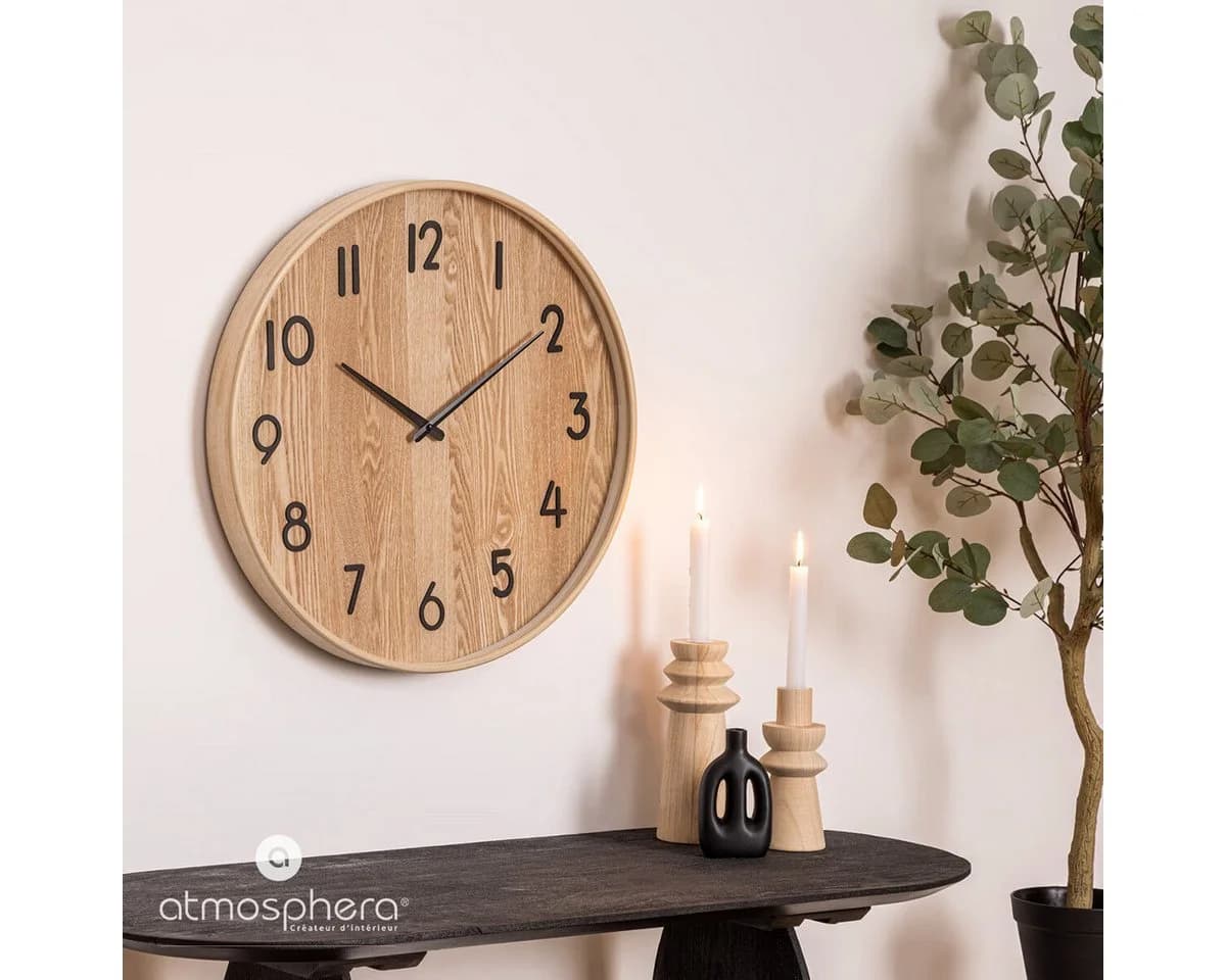 Atmosphera Créateur d'intérieur Wanduhr 55 cm Holz