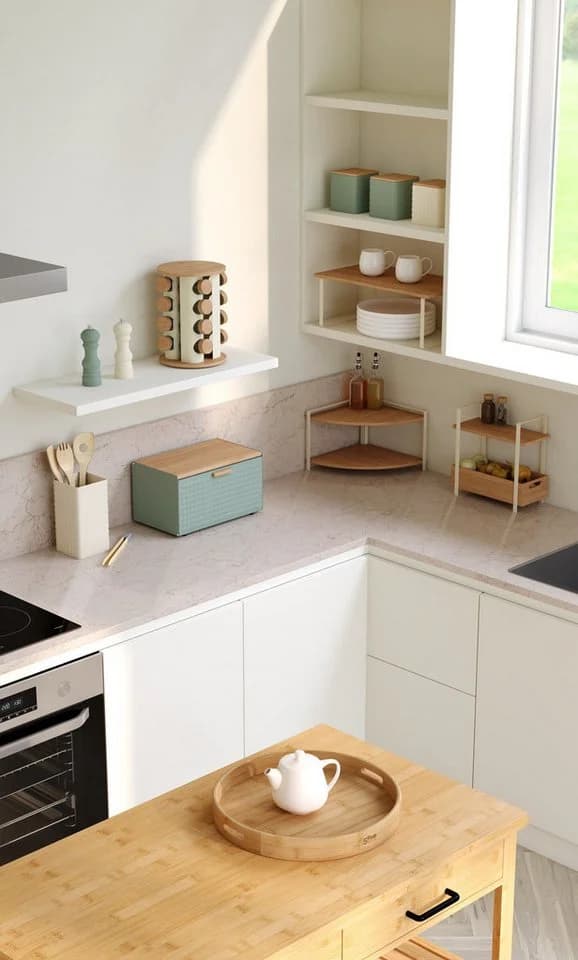 5five Simply Smart Küchenregal ORDERA 2-stufig Bambus Beige