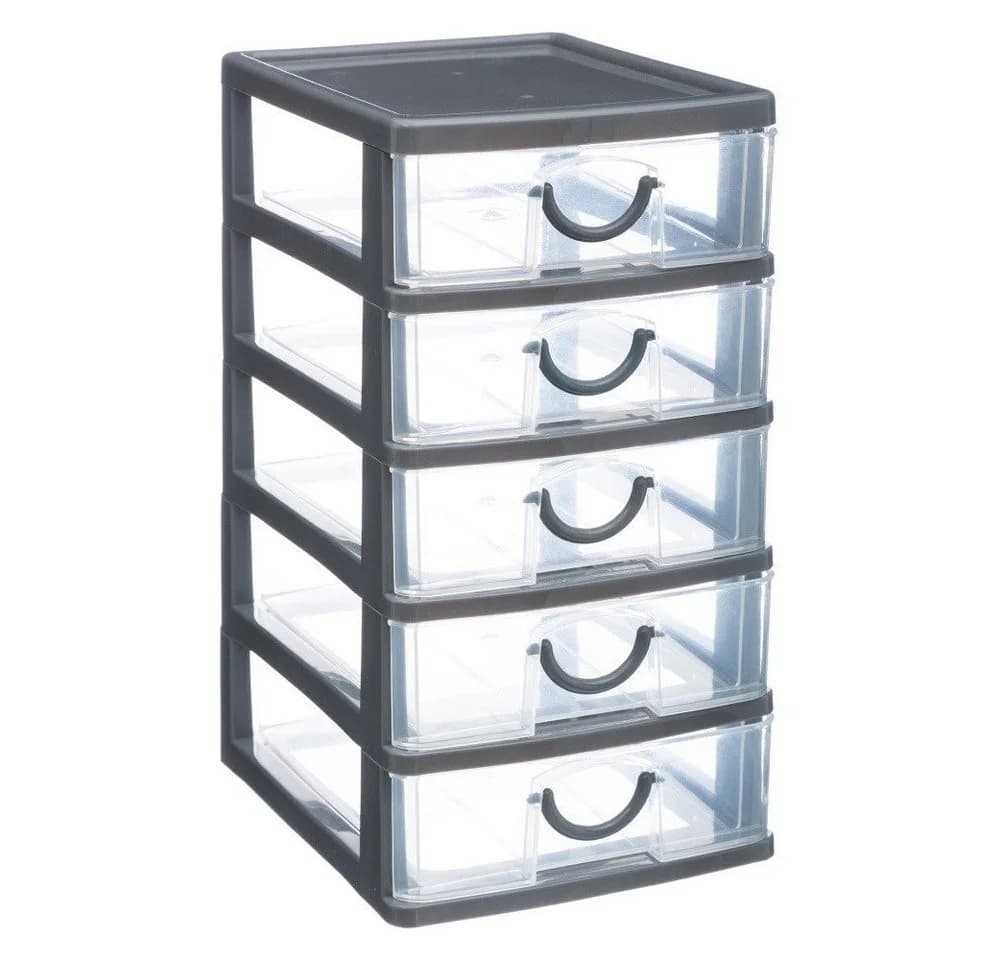 5five Simply Smart Aufbewahrungsbox Grau 5 Schubladen