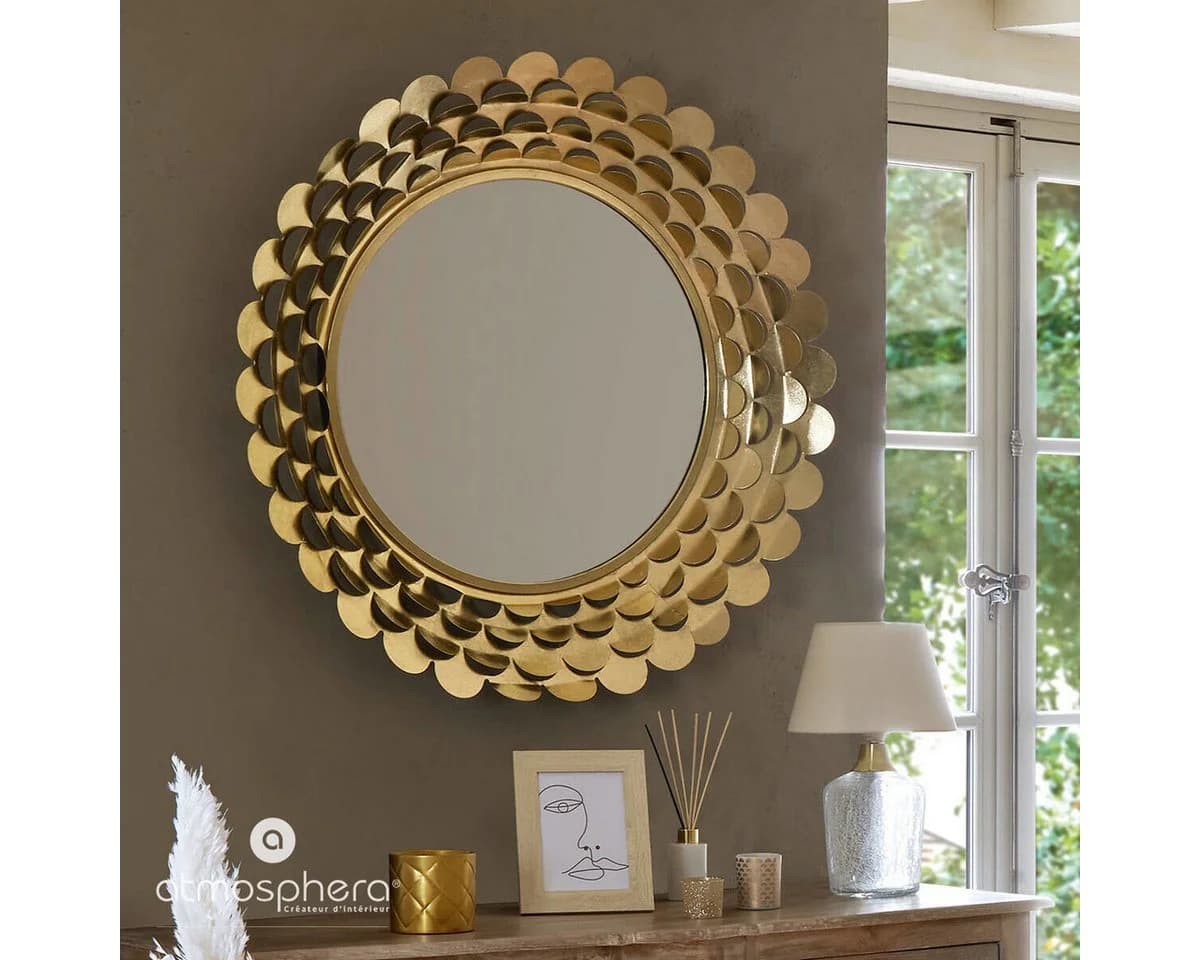 Atmosphera Créateur d'intérieur Wandspiegel Glamour-Spiegel golden, Metallrahmen