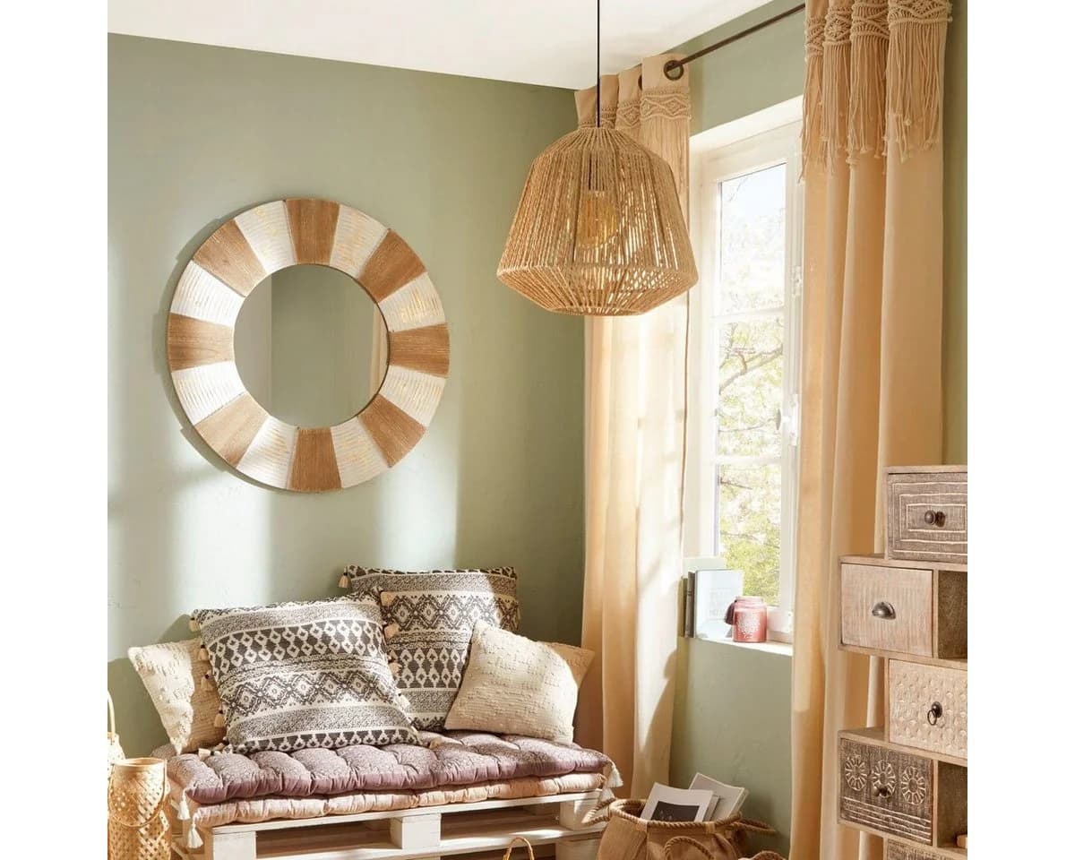 Atmosphera JILY Pendelleuchte Beige Metall Boho