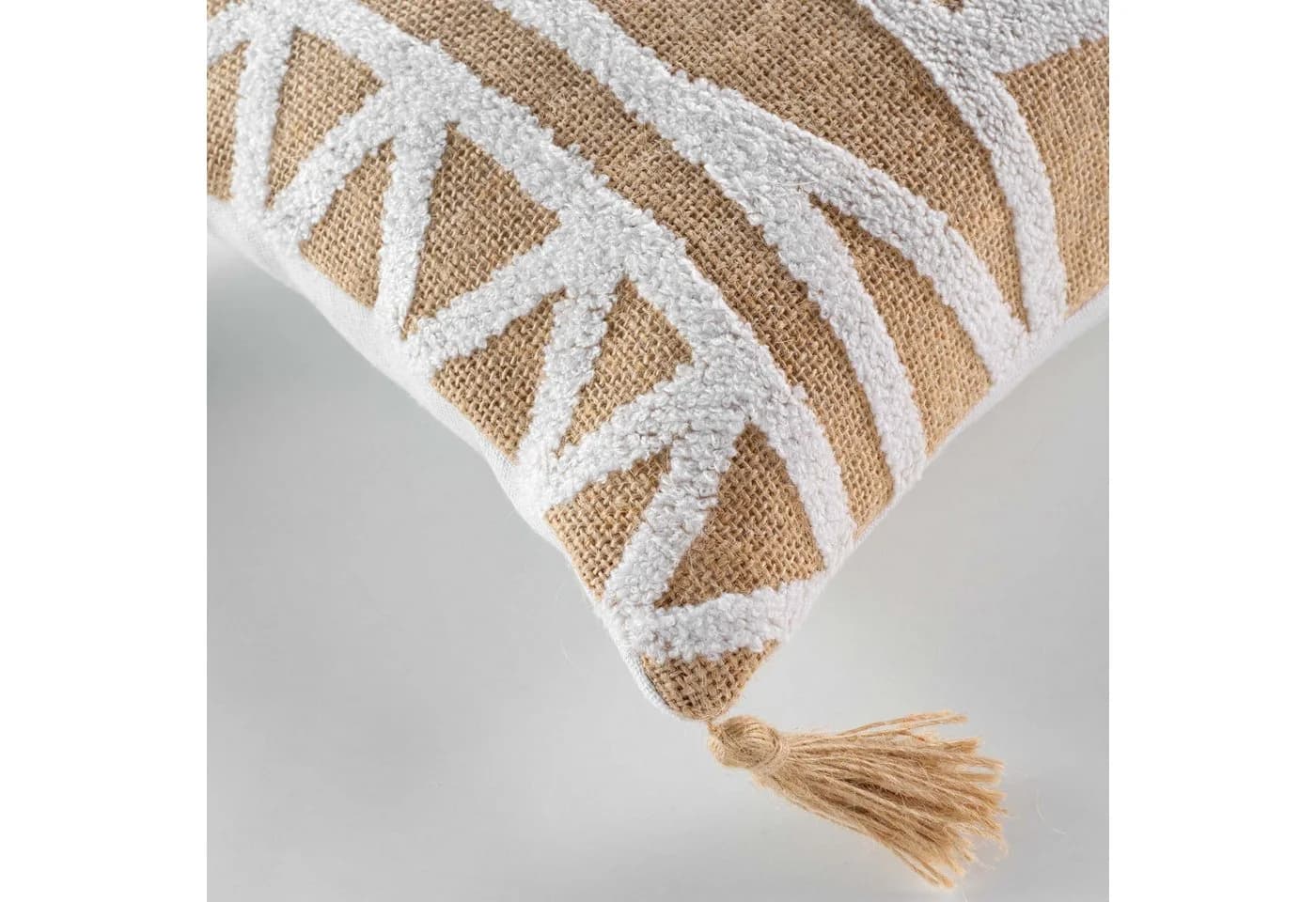 Douceur d'intérieur Dekokissen ASMARA Beige Jute Baumwolle