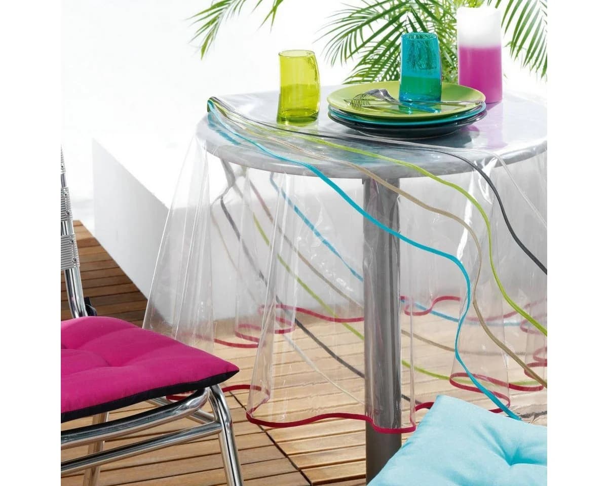 Douceur d'intérieur Wachstischdecke Transparent Rund 180 cm
