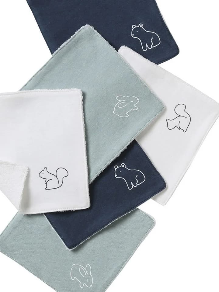vertbaudet Baby Waschlappen 6er-Pack mit Aufbewahrungsbeutel