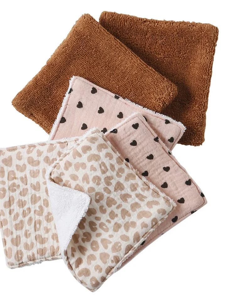 vertbaudet Waschlappen Baby-Feuchttücher 6er-Pack Braun Baumwolle