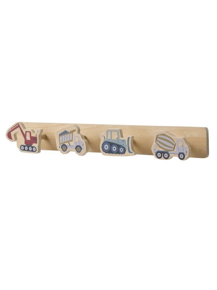 vertbaudet Wandgarderobe Baustellen-Motiv mit 4 Haken