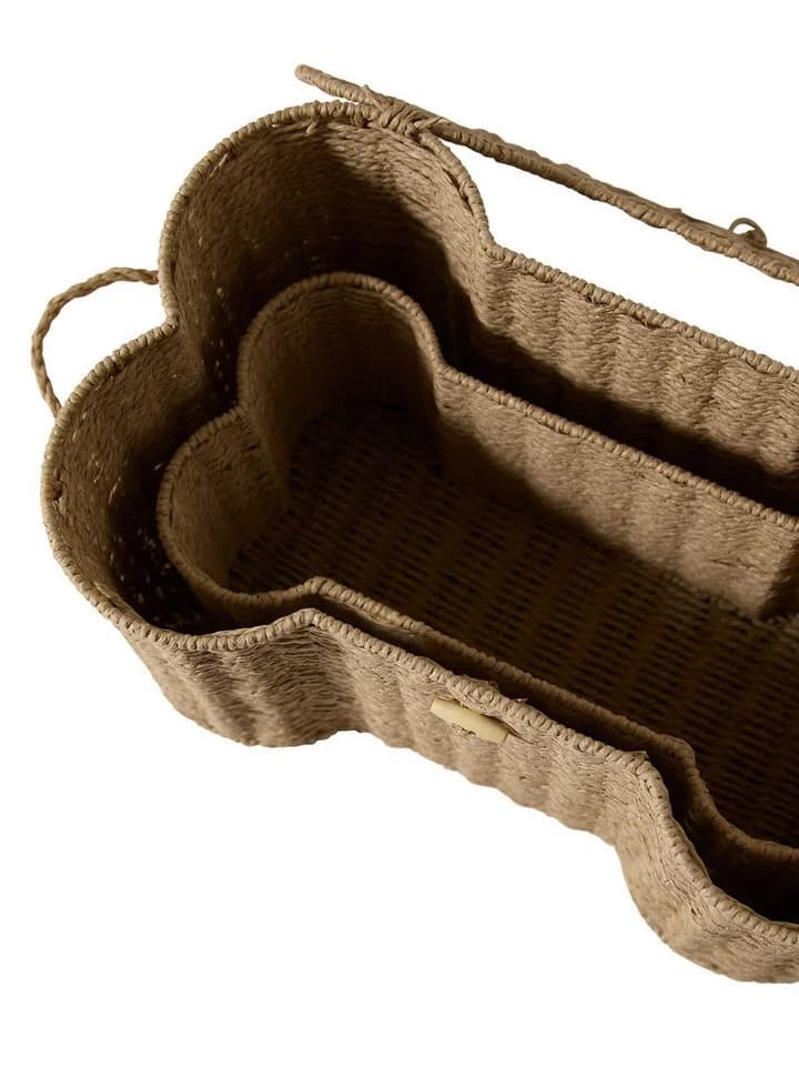 vertbaudet Aufbewahrungskorb 2er-Set Knochenform Beige