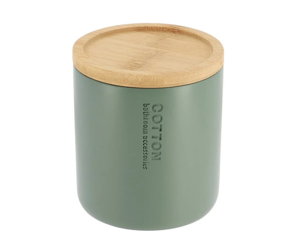 TENDANCE Wattestäbchenspender Polyresin/Bambus Modern