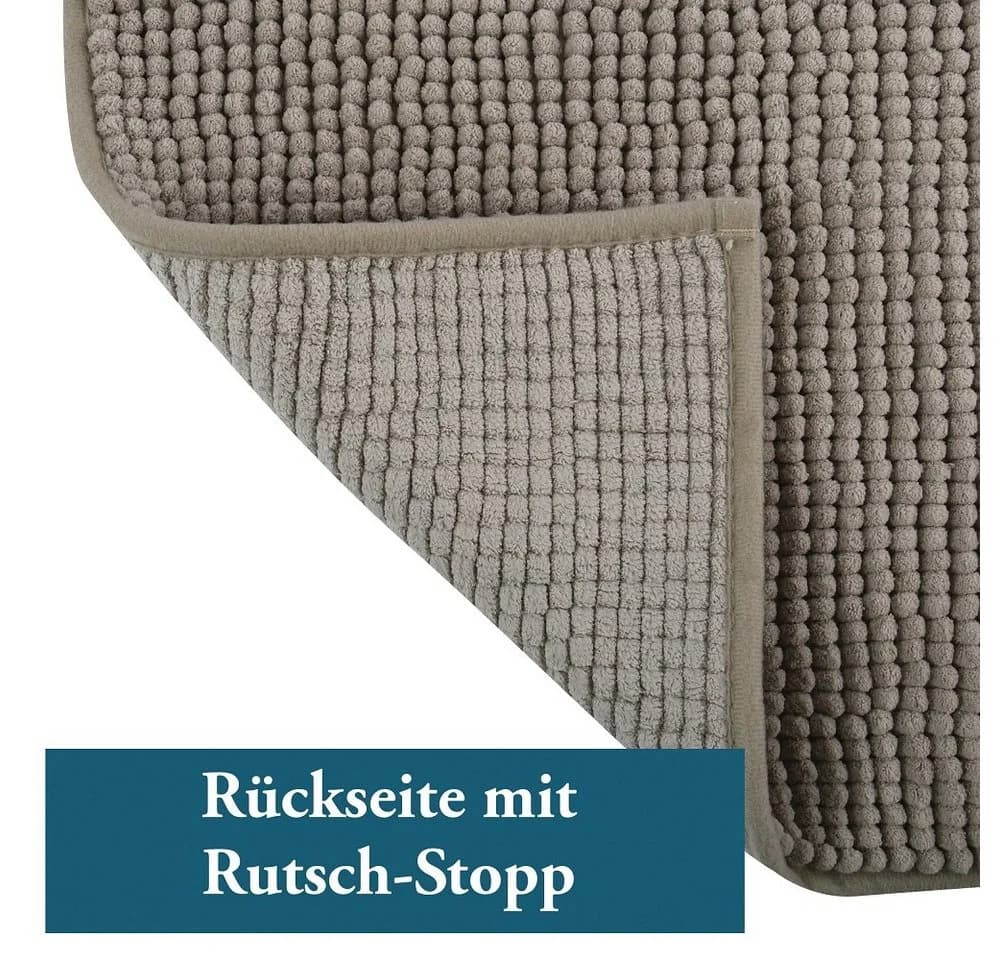 MSV Badematte CHENILLE Polyester Microfaser Anti-Rutsch