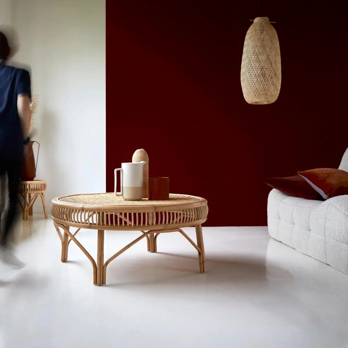 Tikamoon Couchtisch Zita Natur Rattan Vintage