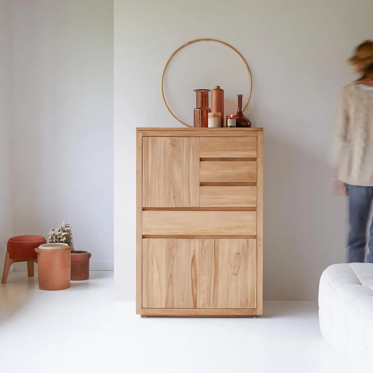 Tikamoon Schrank Highboard Geschirrschrank Teakholz