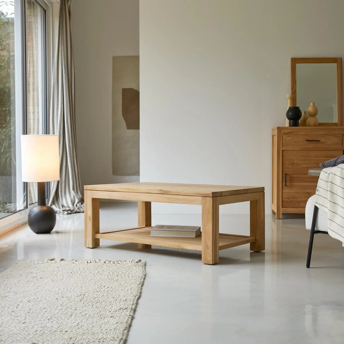 Tikamoon Couchtisch 100x60 cm Teakholz Rechteckig
