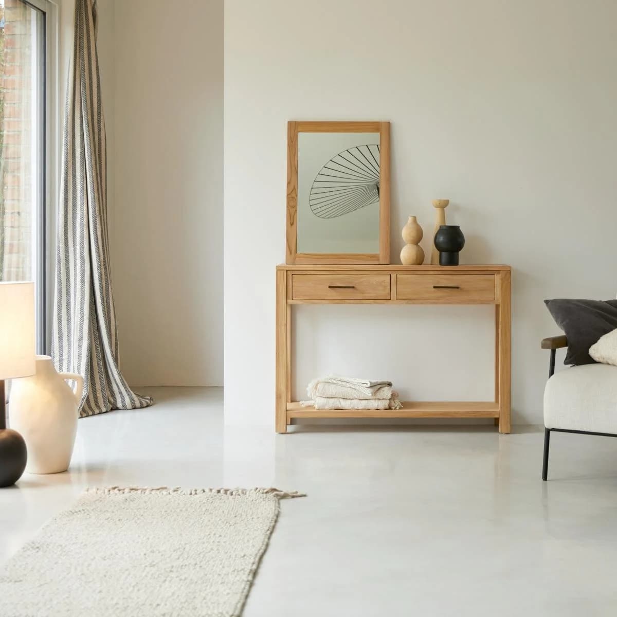 Tikamoon Konsole aus Massivholz 110 cm Teakholz