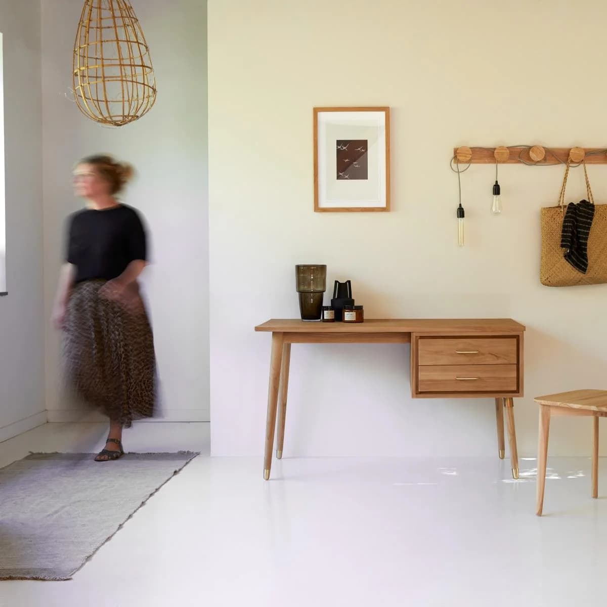Tikamoon Schreibtisch Teakholz Vintage Skandinavisch