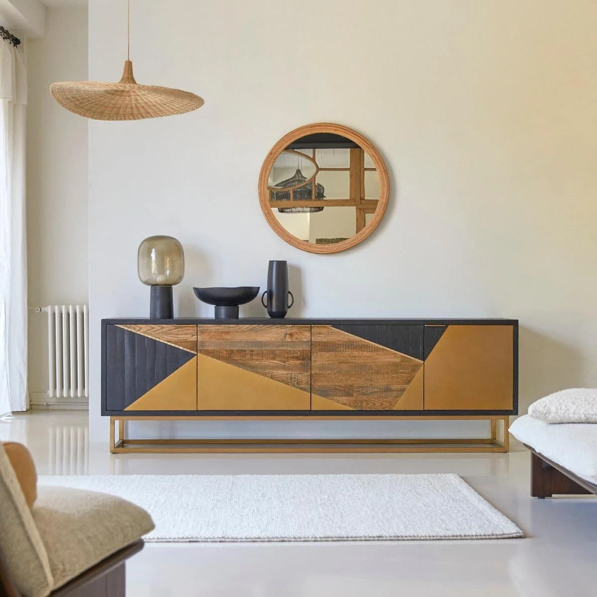 Tikamoon Buffet Oscar Eiche Metall 240 cm Modern