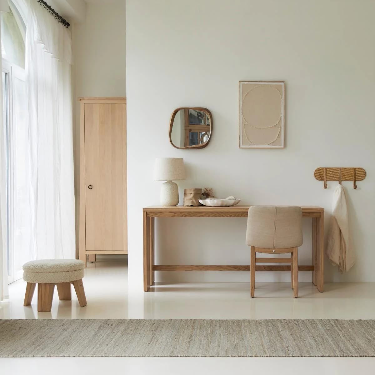Tikamoon Schreibtisch Eden aus massivem Eichenholz 160 cm