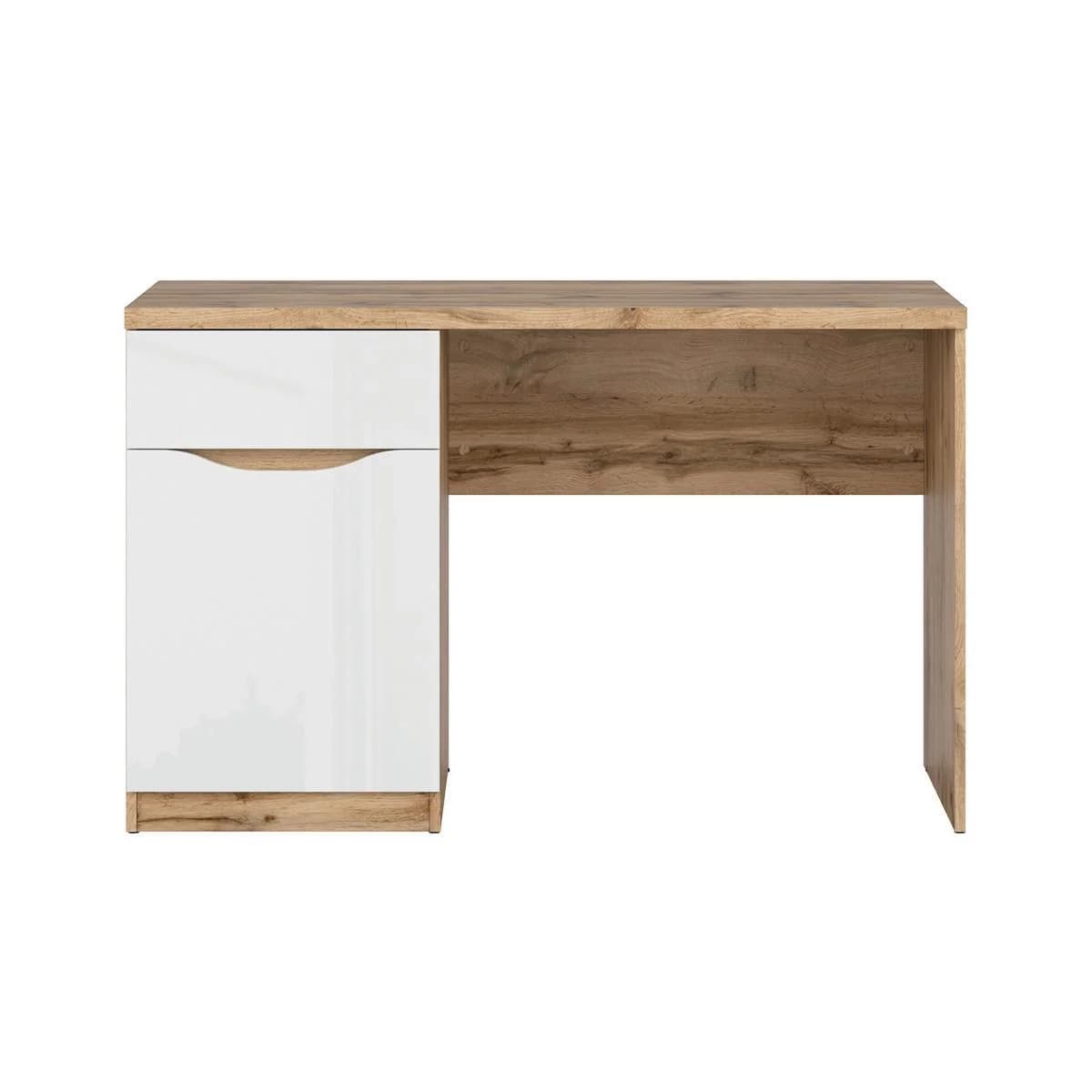 Schreibtisch June Weiß mit Holzoptik