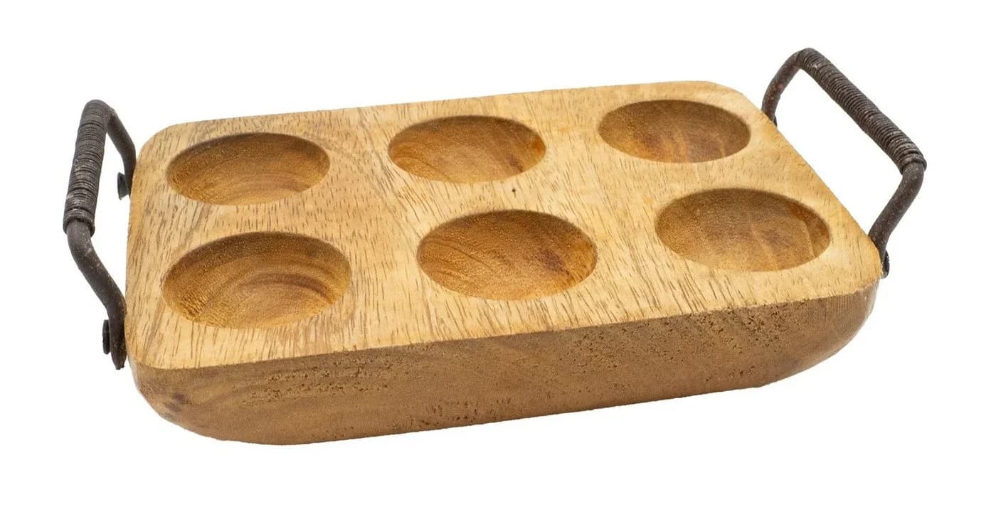 AnticLine Eierhalter für 6 Eier Braun Holz