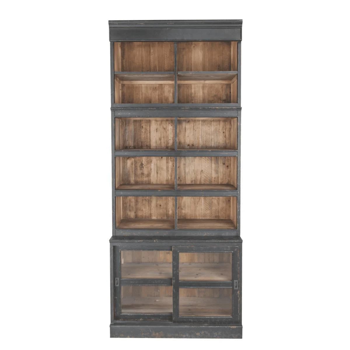 Signature Bücherregal Massivkiefer Schwarz H240 cm