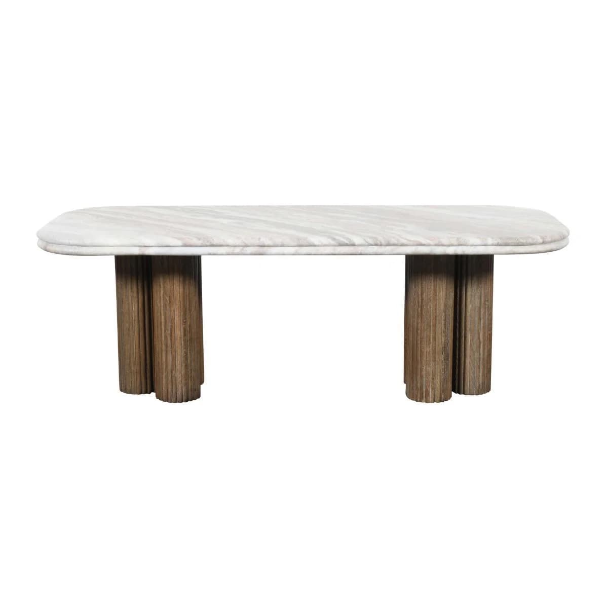 Signature Couchtisch mit Marmorplatte Braun