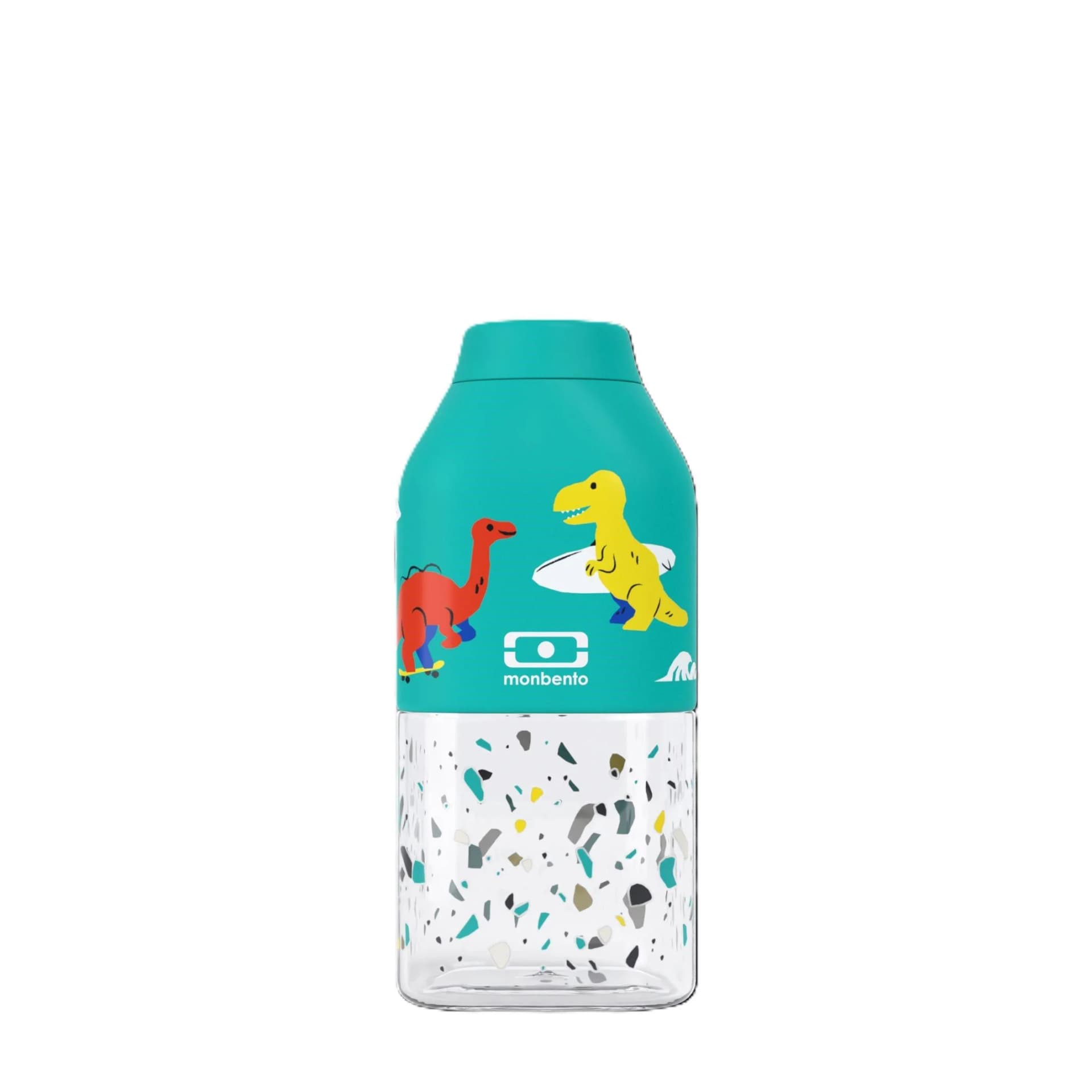 Trinkflasche DINO Titan/Silikon Türkis
