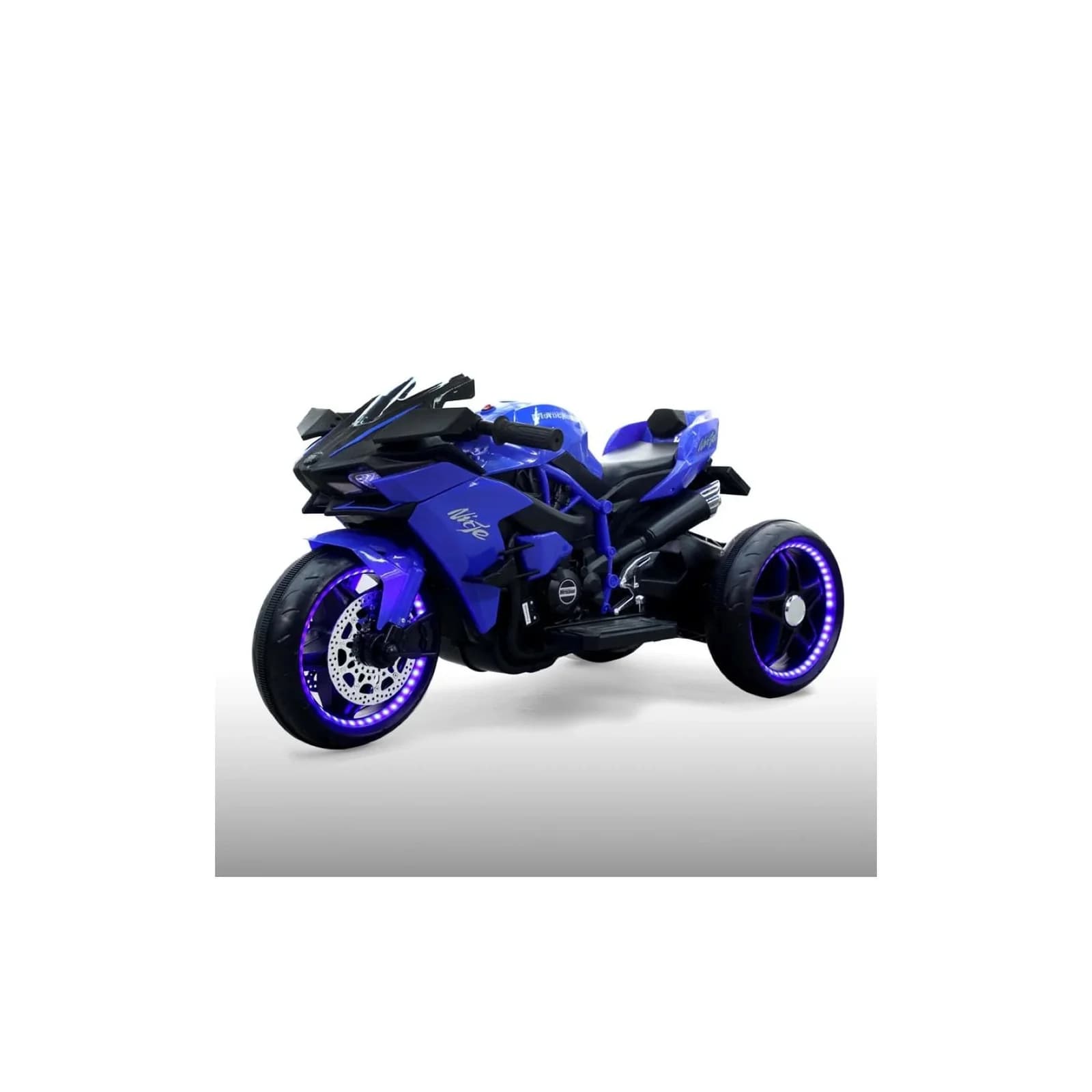 Moni Kinder Elektromotorrad Ninja Blau LED Beleuchtung Mp3