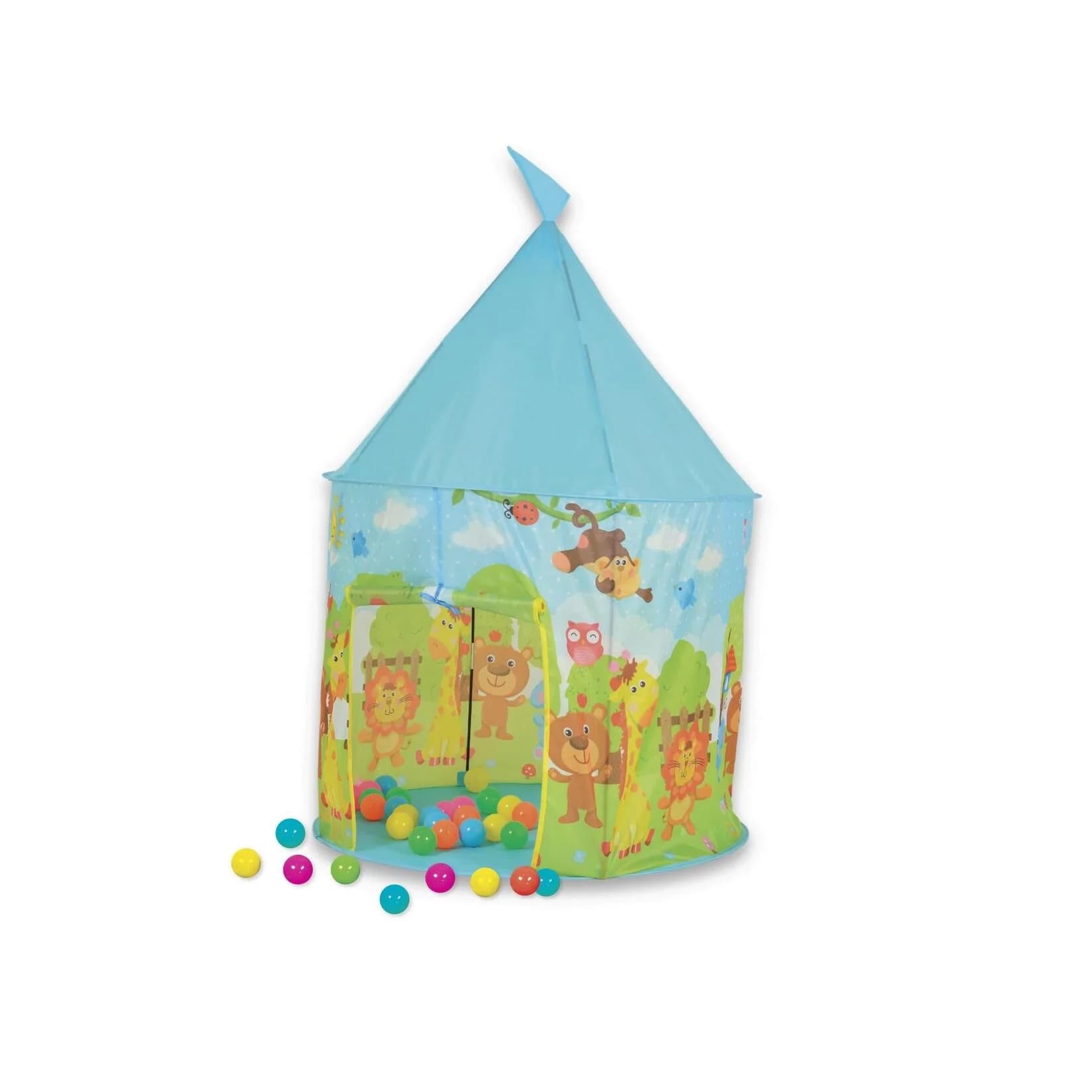 Moni Kinderspielzelt 2 in 1 Bällebad blau mit 25 Bällen