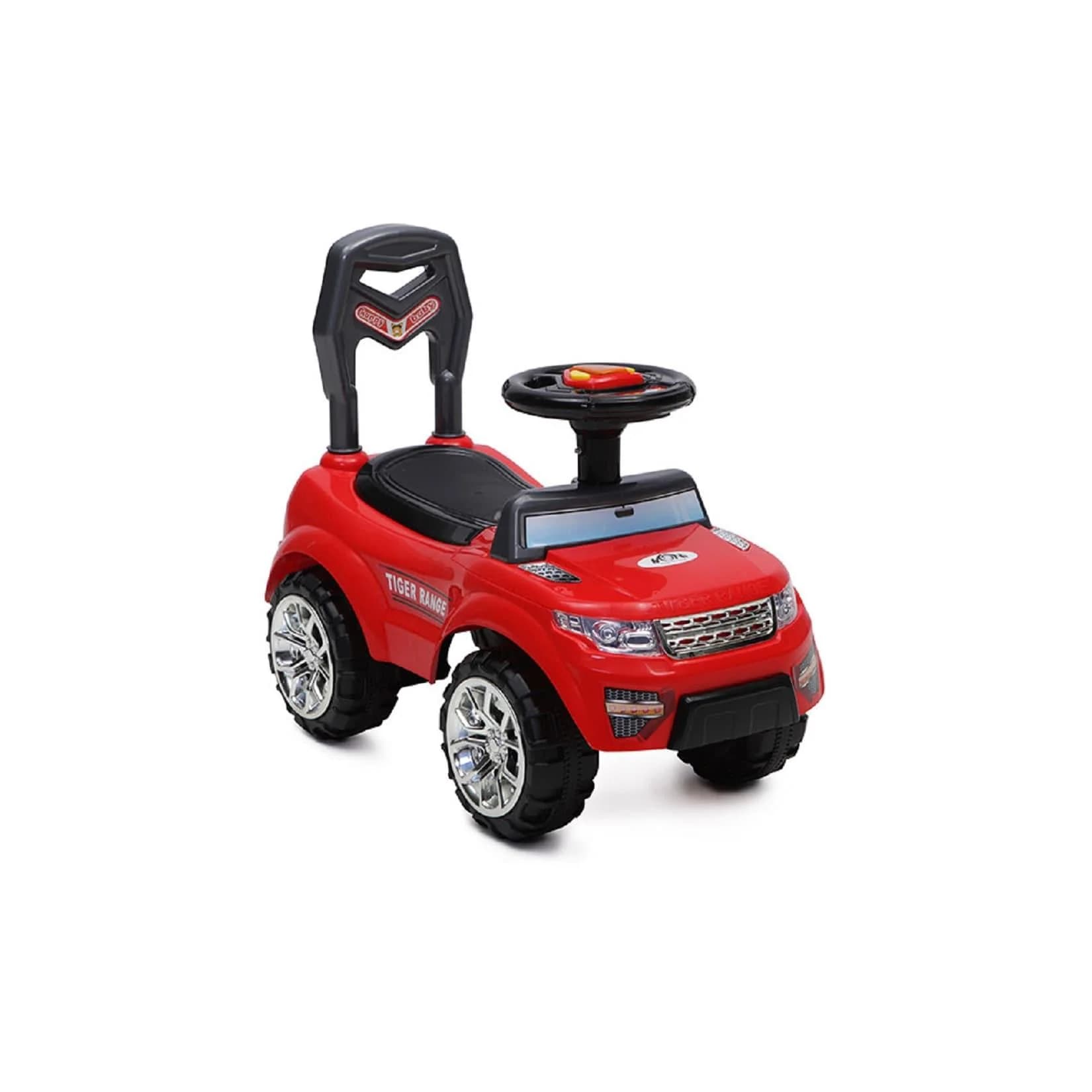 Moni Rutschauto Tiger Range mit Musik- und Lichtfunktion, Staufach, Rot