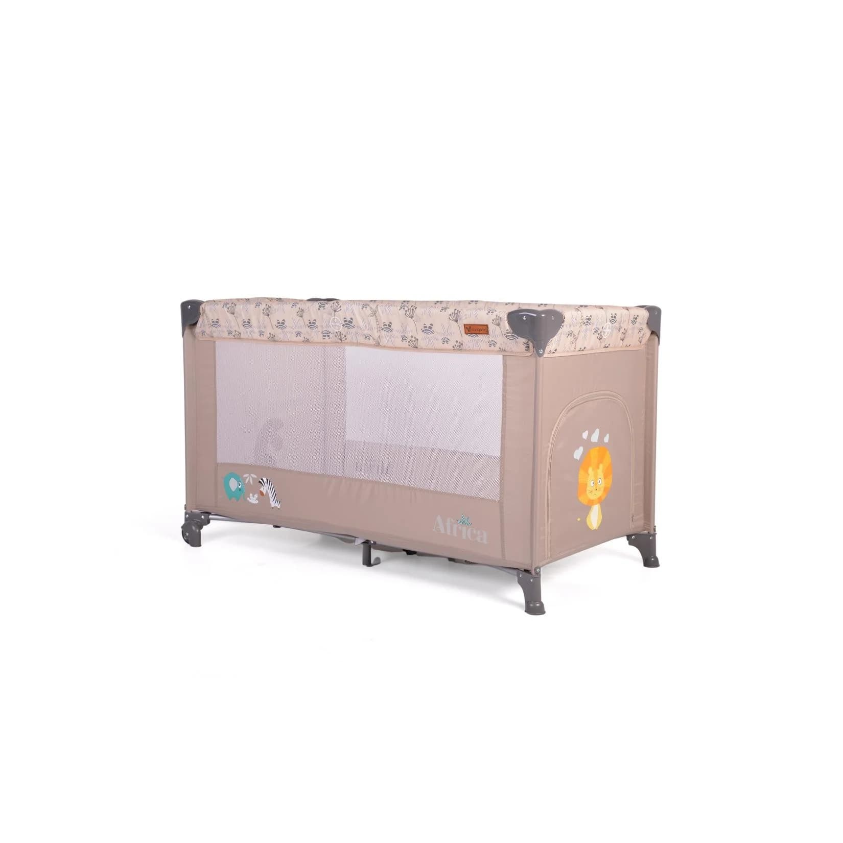 Cangaroo Reisebett Africa Laufstall Seiteneingang Matratze Sichtfenster Tasche Beige
