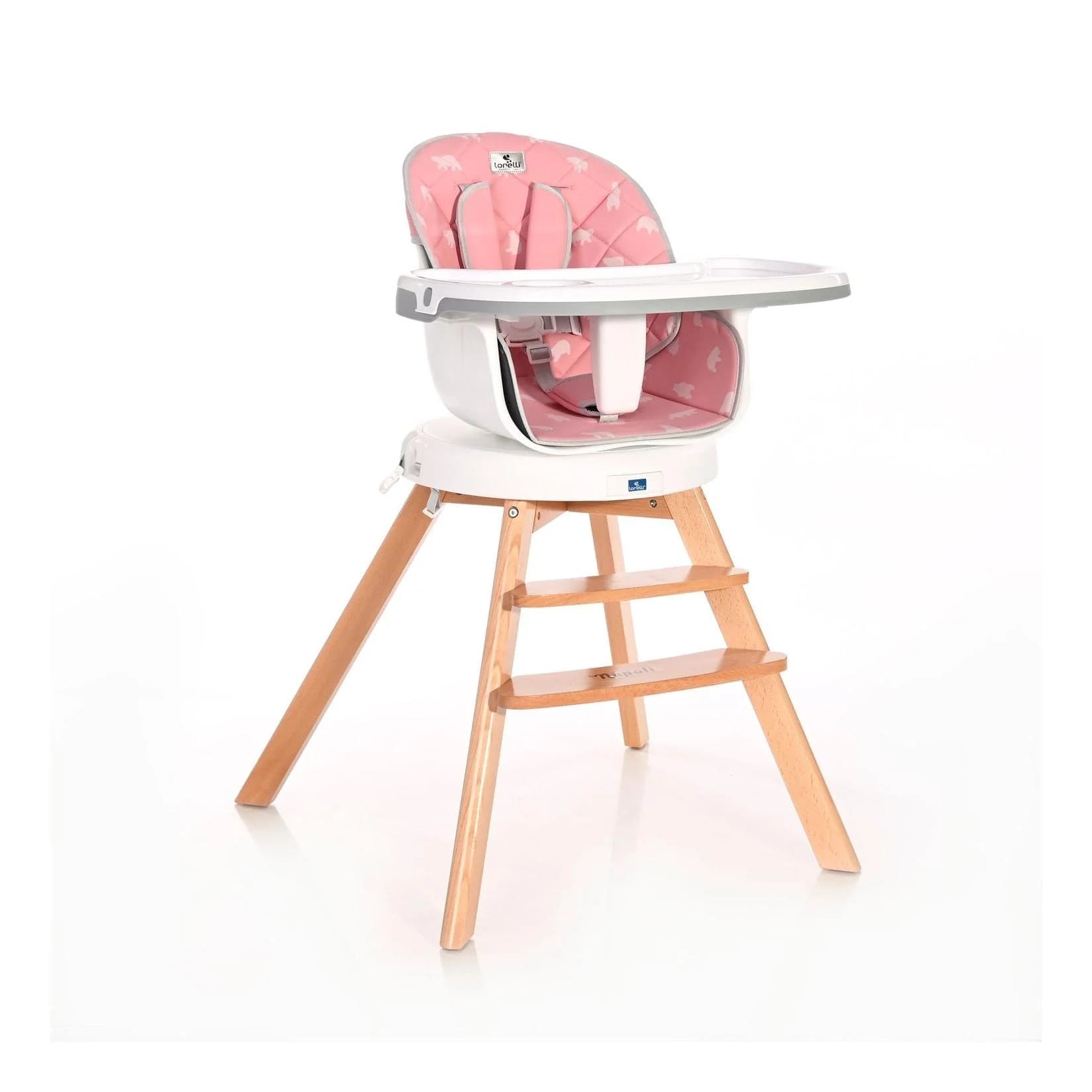Lorelli Hochstuhl Napoli 3 in 1 Kinderstuhl Rosa 360° drehbar höhenverstellbar